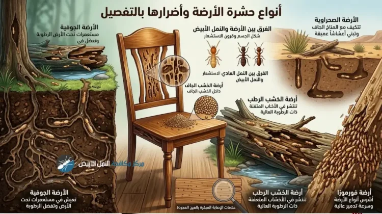 أنواع حشرة الأرضة